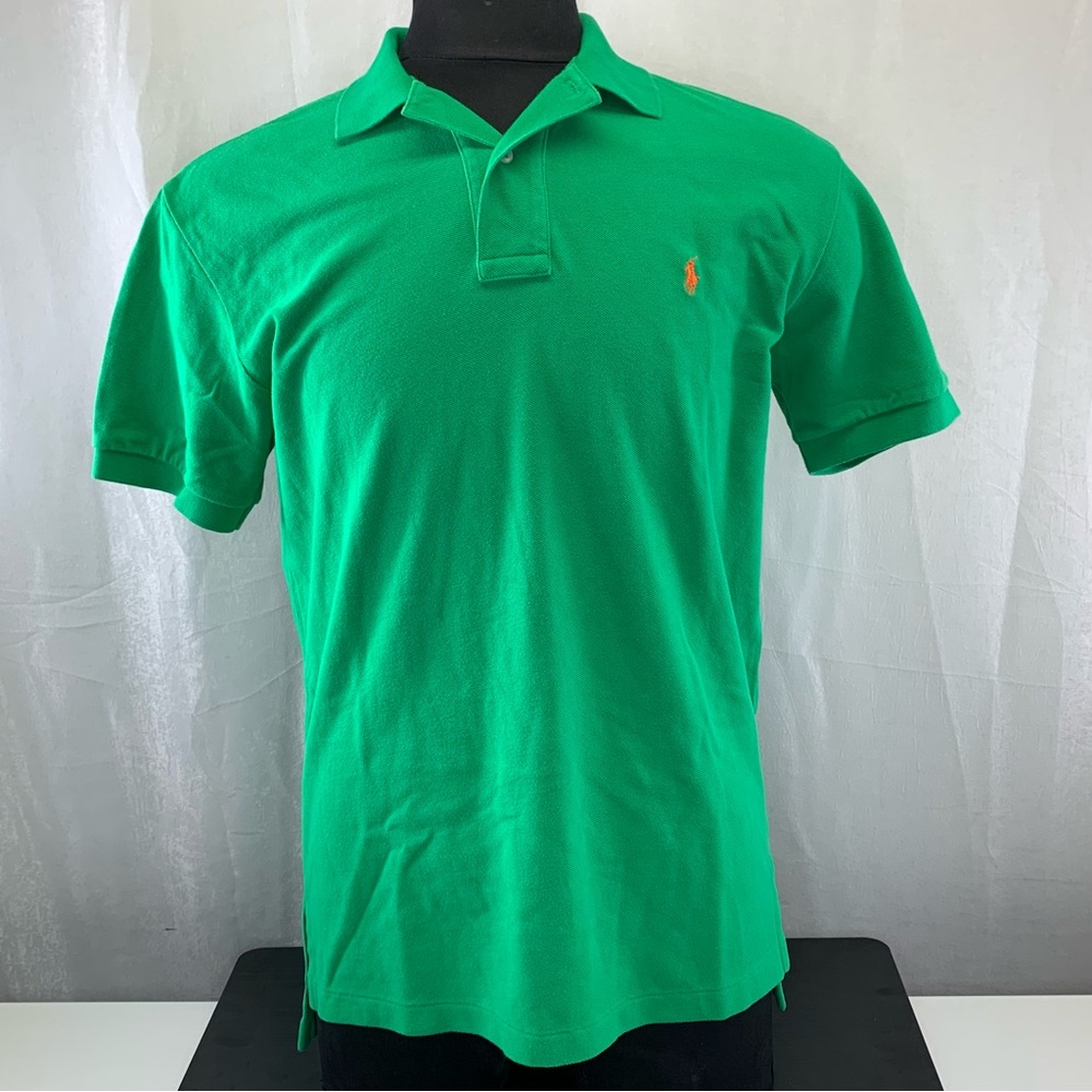 Polo Ralph Lauren Green Cotton Orange Logo Short Sleeve Polo - M 44in